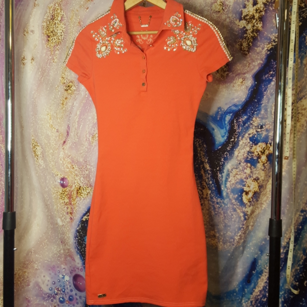 Jewel Embellished 💎💎💎 collared bodycon dress